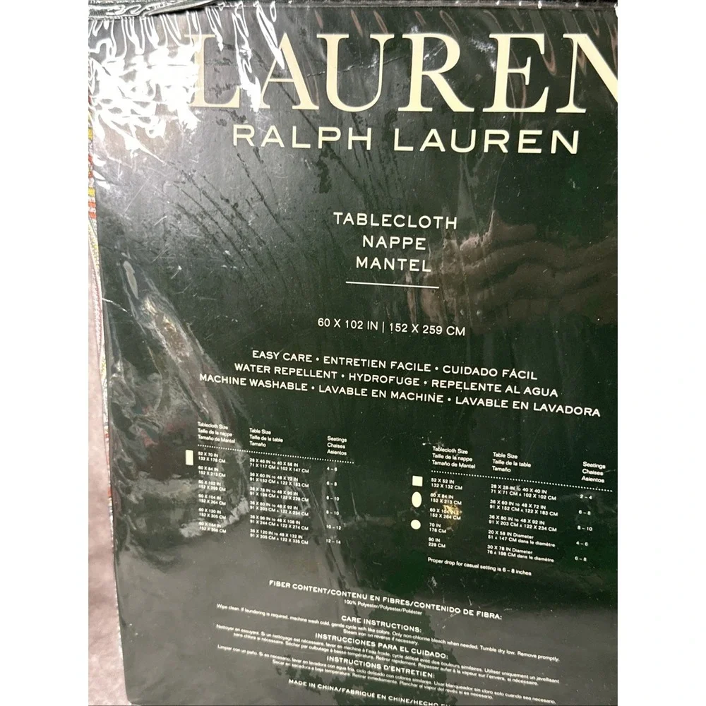 Lauren Ralph Lauren Tablecloth Alamda Paisley  Teal 60